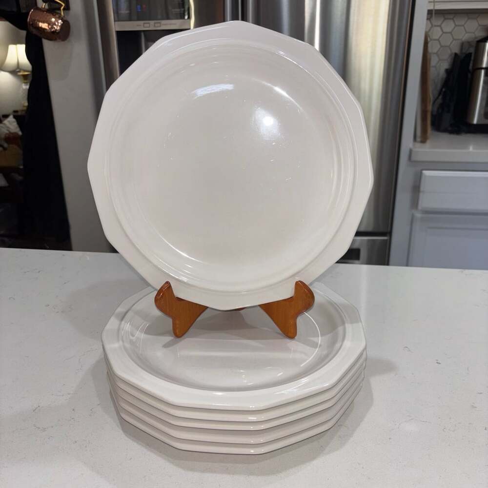 Vintage Pfaltzgraff Heritage White Stoneware 10” Dinner Plates Set of 6